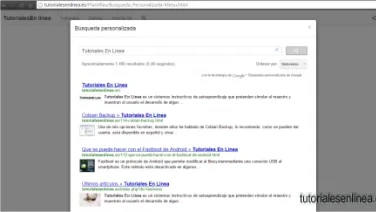 Cómo integrar una ventana emergente de búsqueda personalizada en un menu