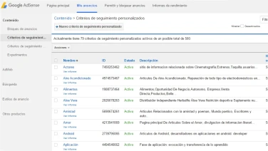 Como aumentar la cantidad maxima de criterios de seguimiento