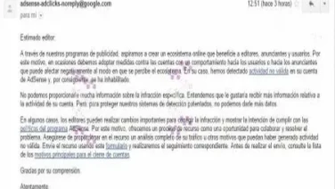 Cuenta De Google Adsense Inhabilitada