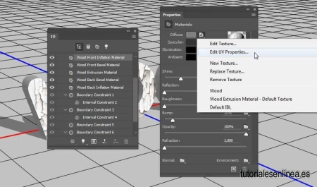 Como crear un efecto de texto 3D en Photoshop de madera astillada
