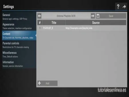 Como cargar una lista de reproducción en SS IPTV